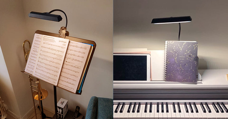 Vekkia Lampe de pupitre à 19 LED pour musicien professionnel, lampe à  clipser pour pupitre de musique, lampe de piano rechargeable par USB, 9  niveaux