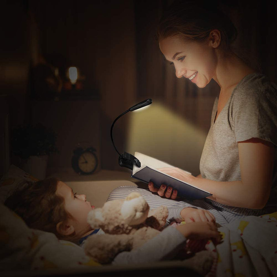 Vekkia Rechargeable Book Light for Reading in Bed, 3 Color x 3 Brightness,  Lightweight Reading Light, Up to 70 Hours Lighting, Perfect for Readers